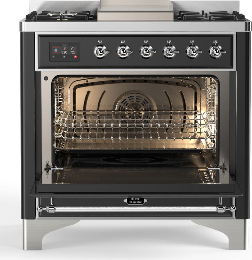 Ilve UM36FNR3MGCLP Matte Graphite With Chrome Trim, Liquid Propane