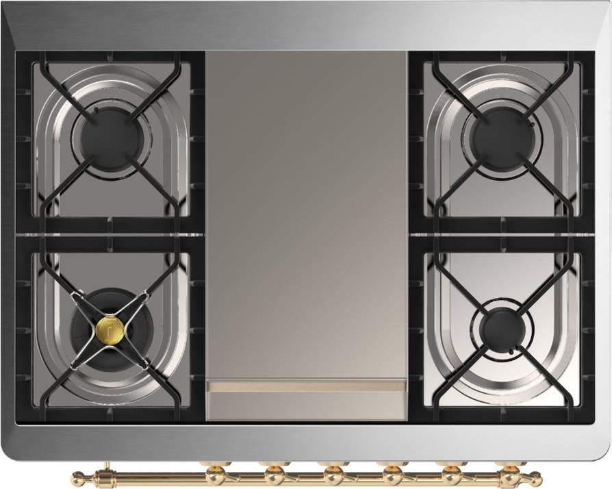 Ilve UM36FNR3MGGLP Matte Graphite With Brass Trim, Liquid Propane