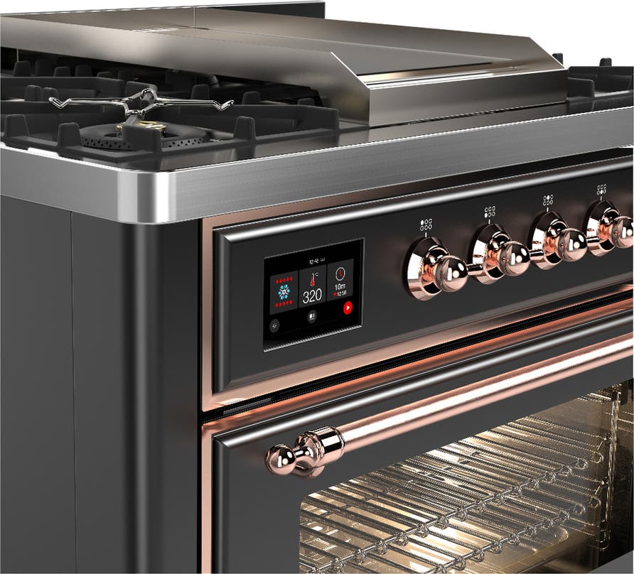 Ilve UM36FNR3MGP Matte Graphite With Copper Trim, Natural Gas
