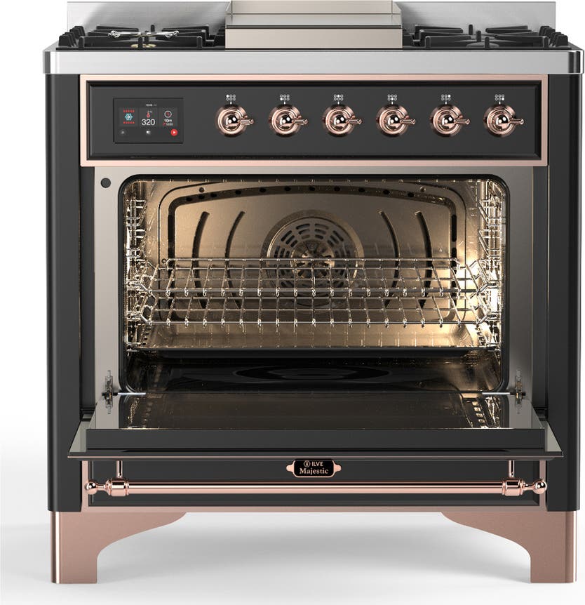Ilve UM36FNR3MGPLP Matte Graphite With Copper Trim, Liquid Propane