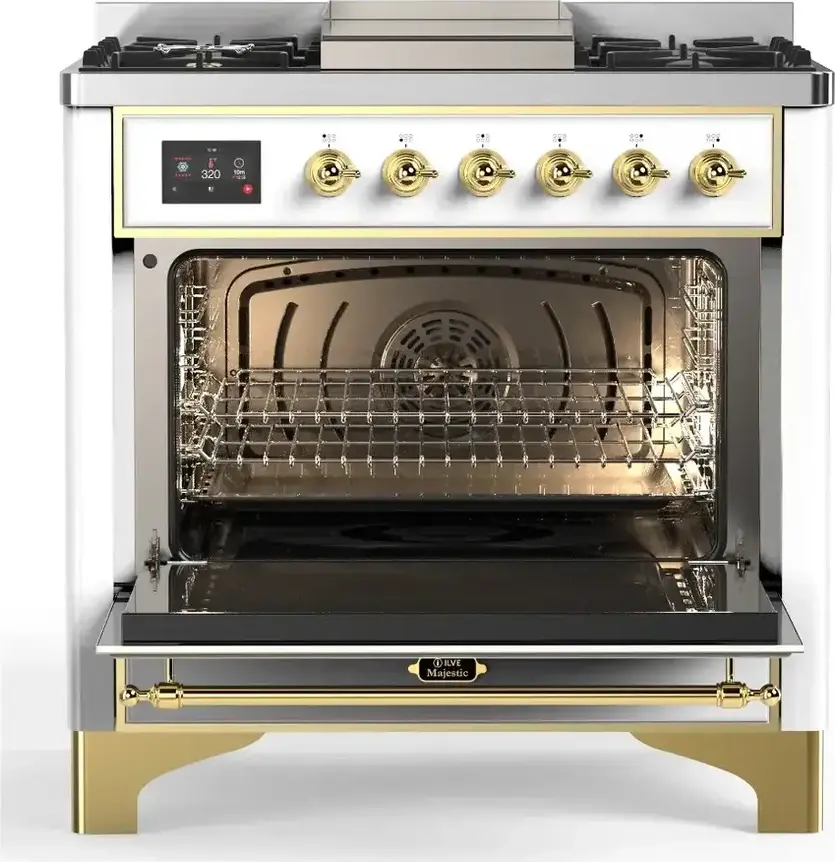 Ilve UM36FNR3RAGLP Ral With Brass Trim, Liquid Propane