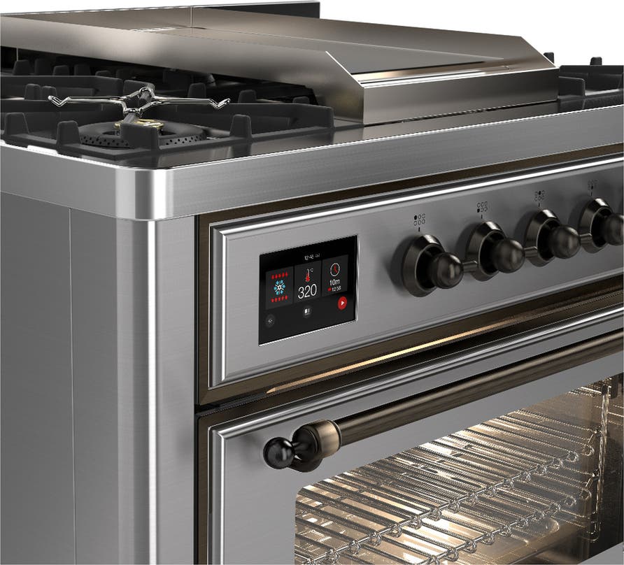 Ilve UM36FNR3SSB Stainless Steel With Burnished Trim, Natural Gas