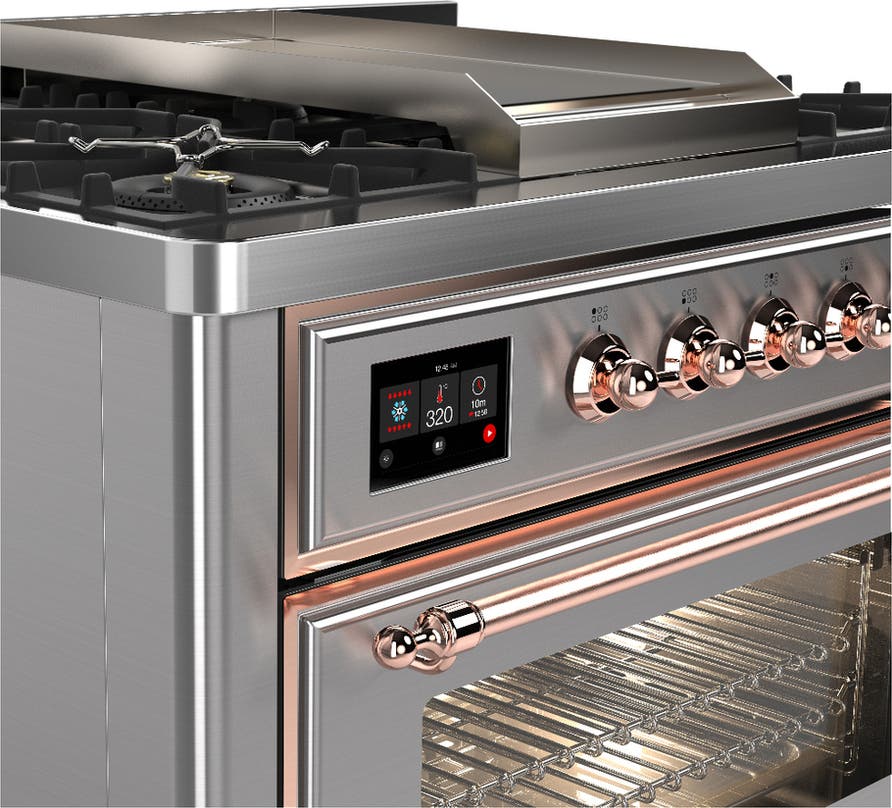 Ilve UM36FNR3SSP Stainless Steel With Copper Trim, Natural Gas