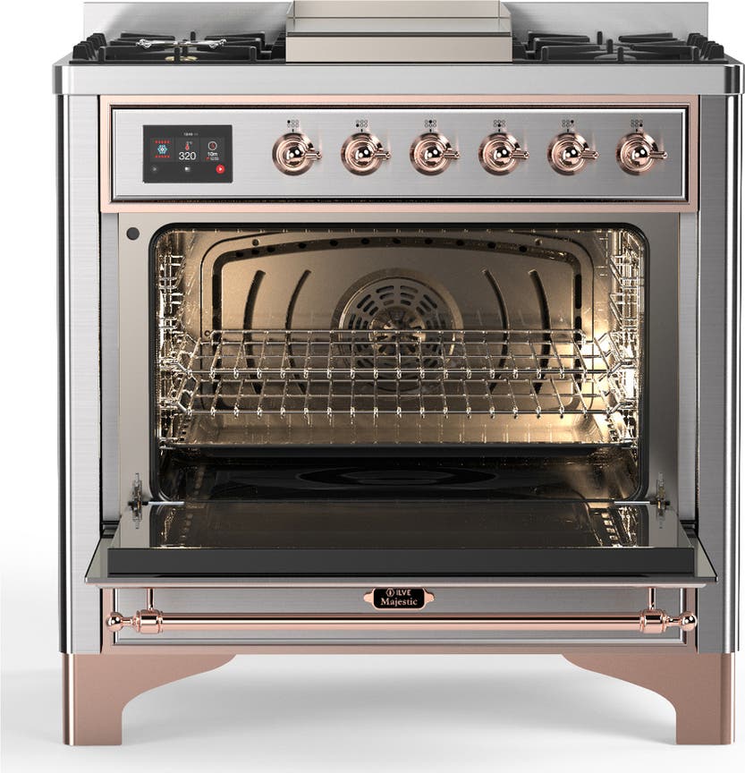 Ilve UM36FNR3SSPLP Stainless Steel With Copper Trim, Liquid Propane