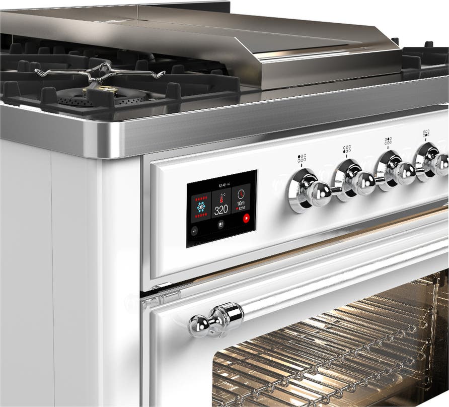 Ilve UM36FNR3WHCLP White With Chrome Trim, Liquid Propane