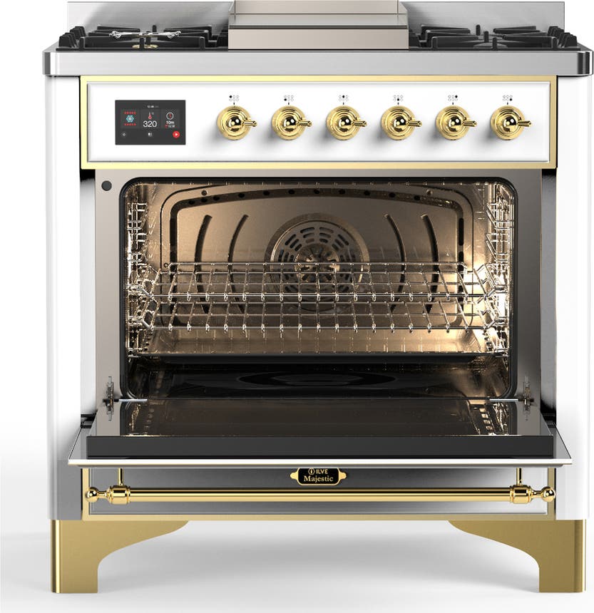 Ilve UM36FNR3WHG White With Brass Trim, Natural Gas