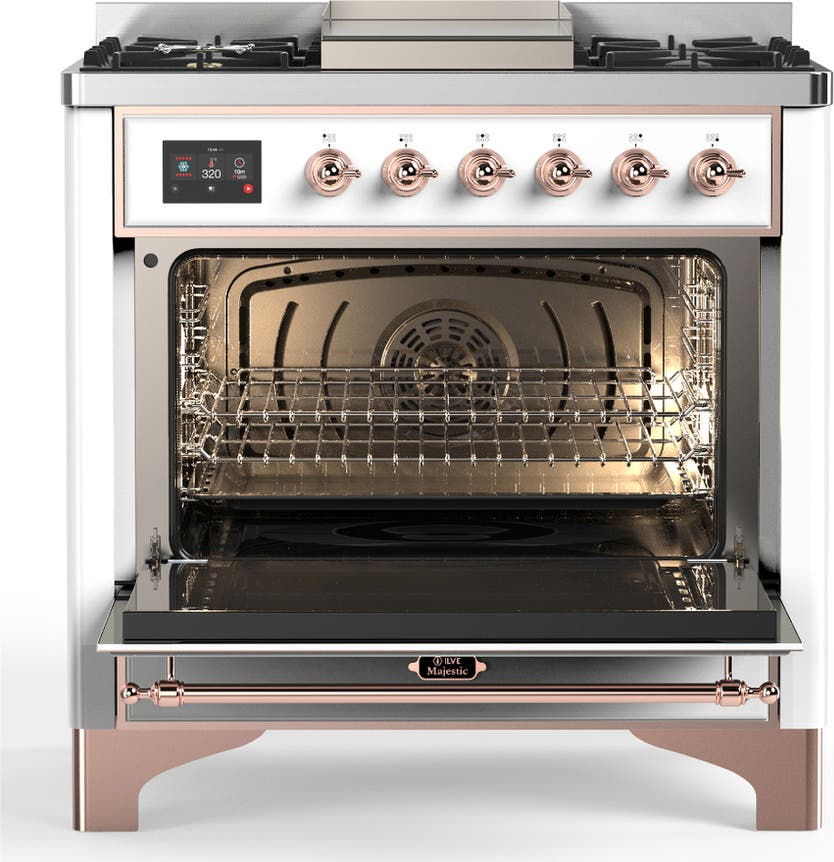 Ilve UM36FNR3WHP White With Copper Trim, Natural Gas