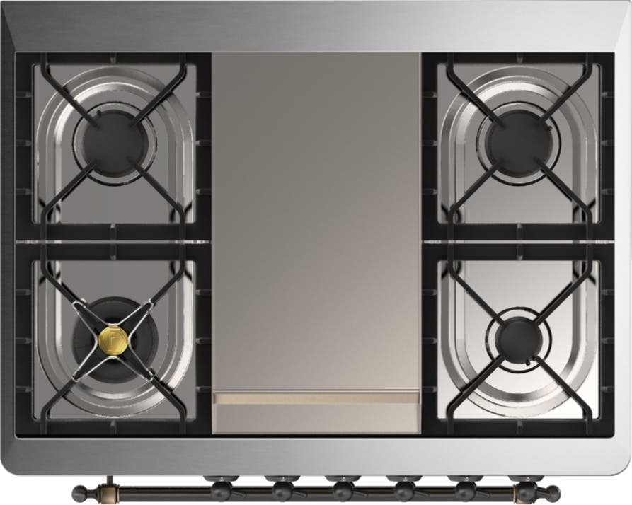 Ilve UM36FQNR3AWBLP Antique White With Burnished Trim, Liquid Propane