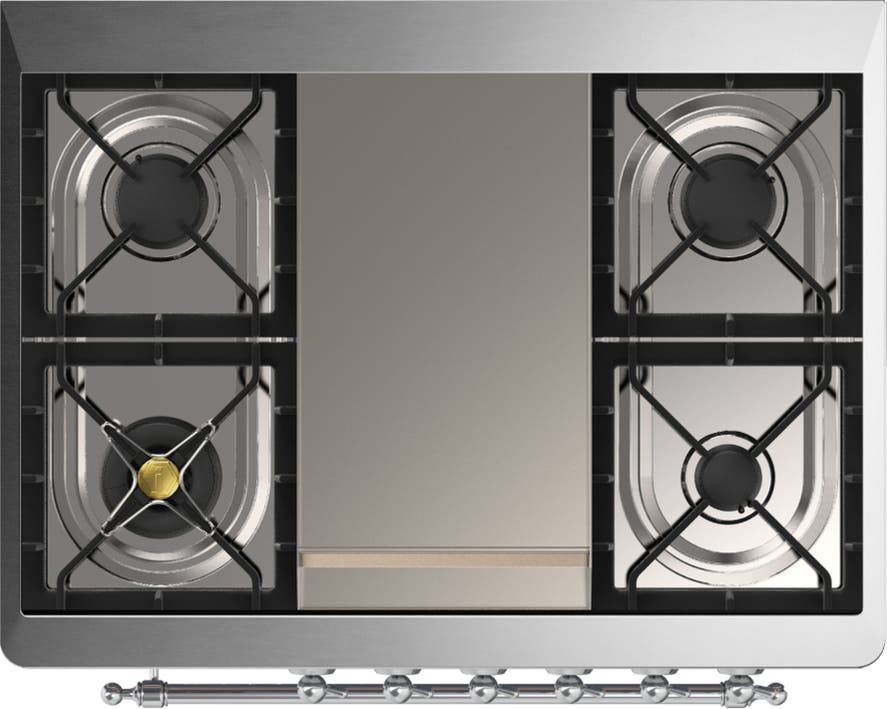 Ilve UM36FQNR3AWCLP Antique White With Chrome Trim, Liquid Propane