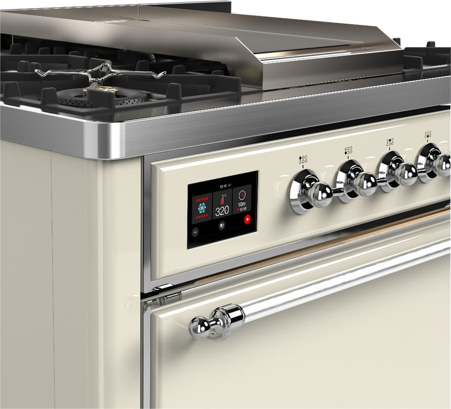 Ilve UM36FQNR3AWCLP Antique White With Chrome Trim, Liquid Propane