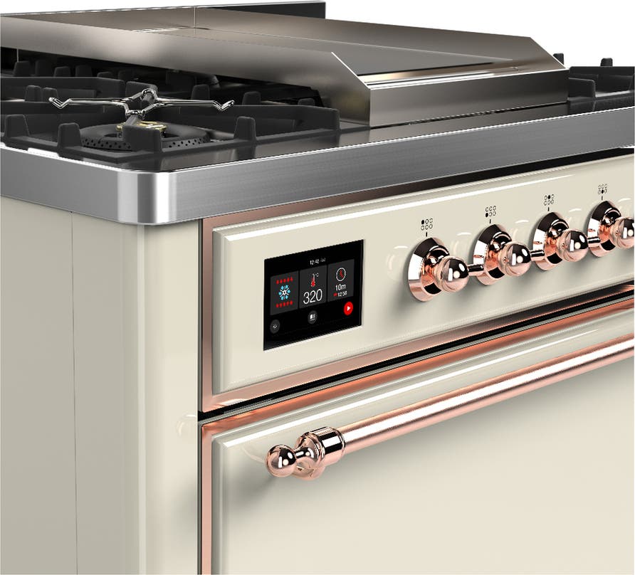 Ilve UM36FQNR3AWP Antique White With Copper Trim, Natural Gas