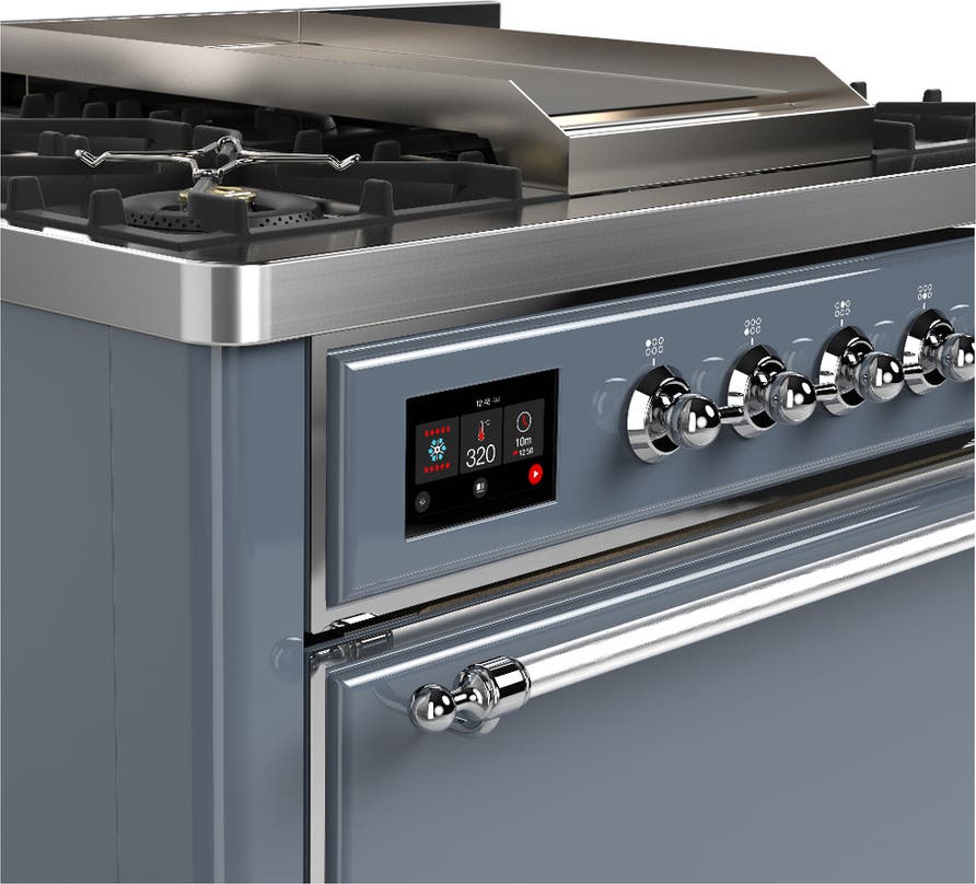 Ilve UM36FQNR3BGCLP Blue Grey With Chrome Trim, Liquid Propane