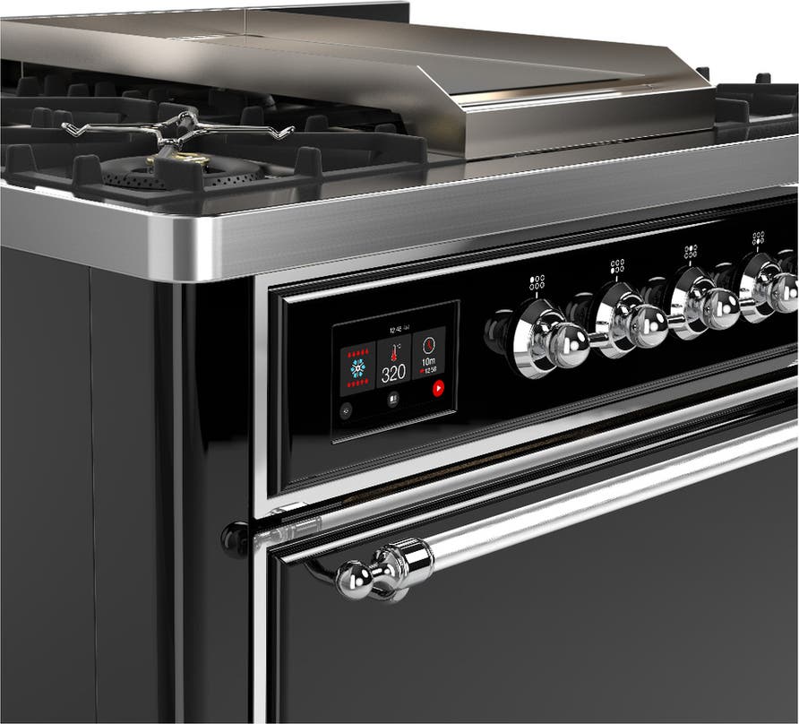 Ilve UM36FQNR3BKCLP Glossy Black With Chrome Trim, Liquid Propane