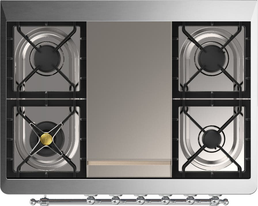 Ilve UM36FQNR3BUC Burgundy With Chrome Trim, Natural Gas