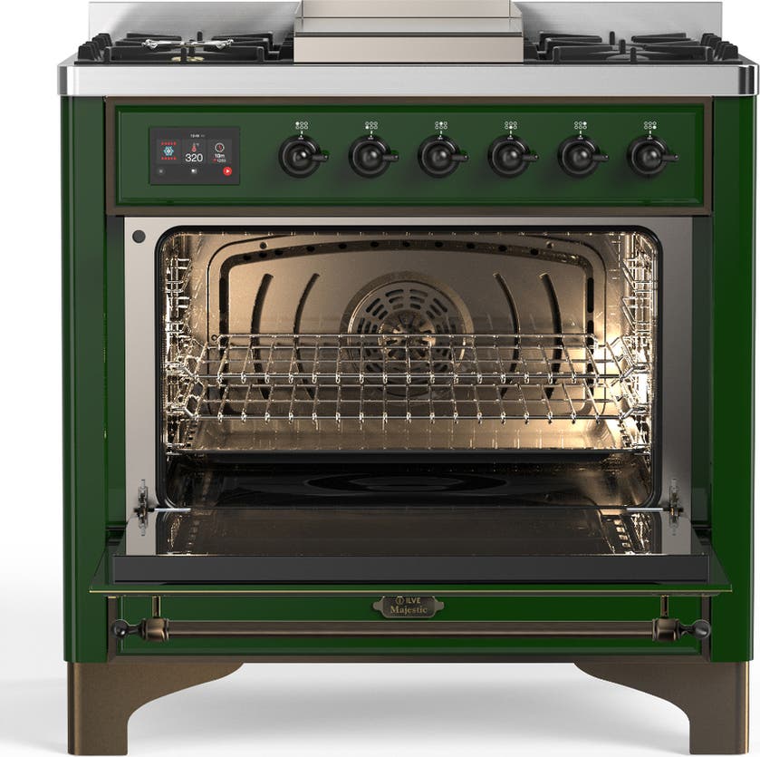 Ilve UM36FQNR3EGB Emerald Green With Burnished Trim, Natural Gas