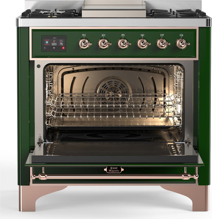 Ilve UM36FQNR3EGPLP Emerald Green With Copper Trim, Liquid Propane