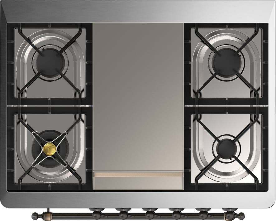 Ilve UM36FQNR3MBB Midnight Blue With Burnished Trim, Natural Gas