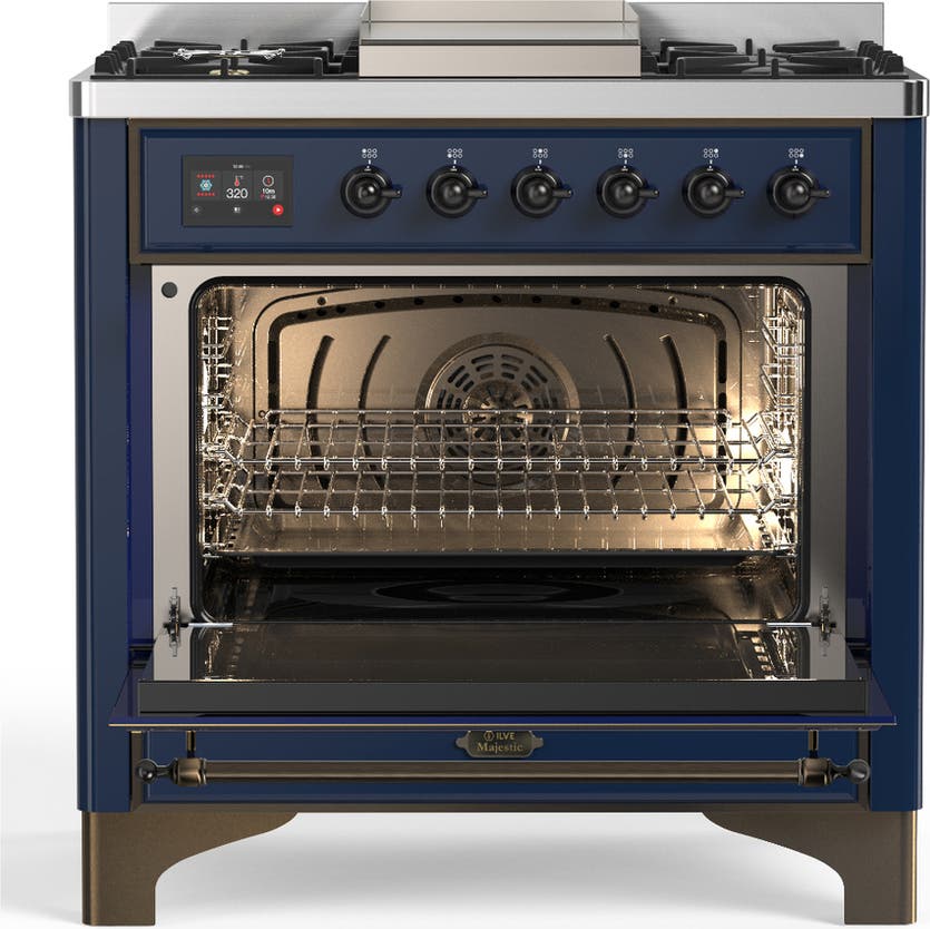 Ilve UM36FQNR3MBBLP Midnight Blue With Burnished Trim, Liquid Propane
