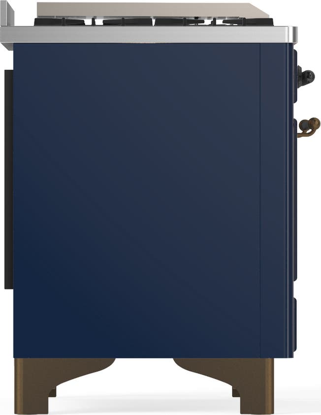 Ilve UM36FQNR3MBBLP Midnight Blue With Burnished Trim, Liquid Propane