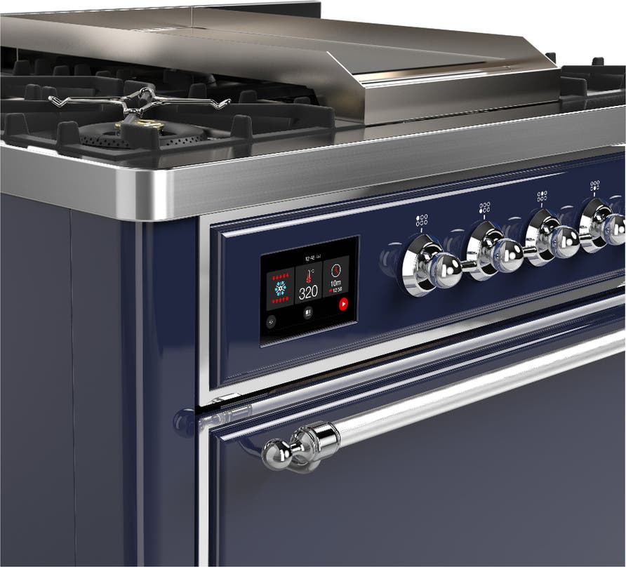 Ilve UM36FQNR3MBC Midnight Blue With Chrome Trim, Natural Gas