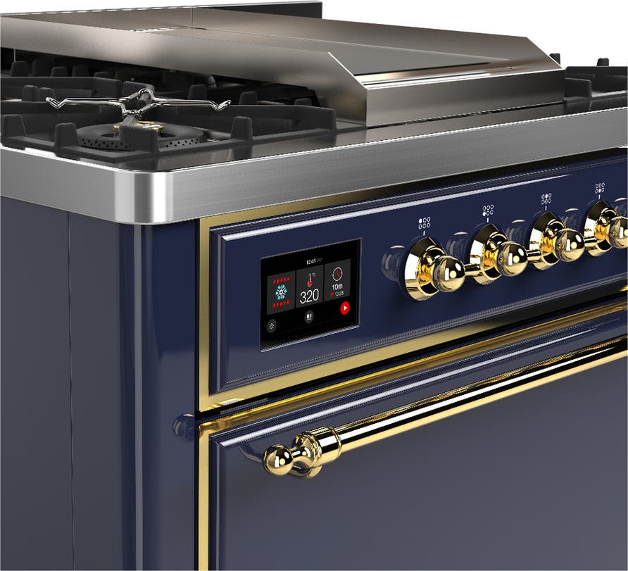 Ilve UM36FQNR3MBG Midnight Blue With Brass Trim, Natural Gas