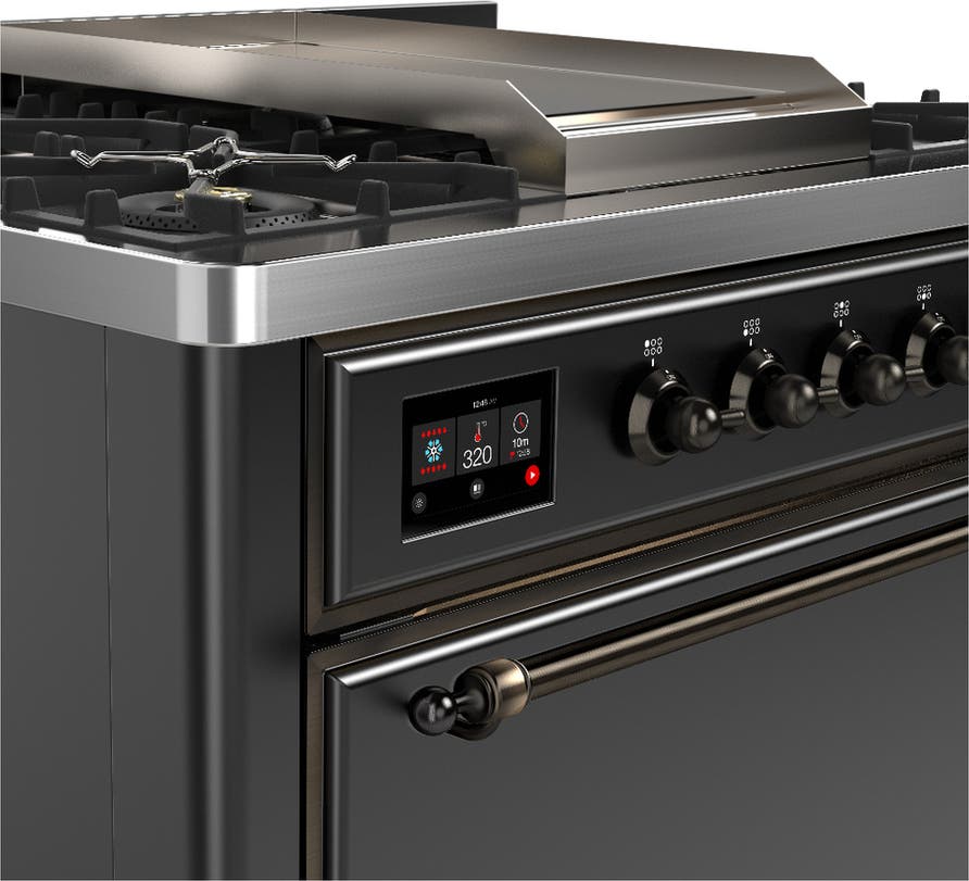 Ilve UM36FQNR3MGB Matte Graphite With Burnished Trim, Natural Gas