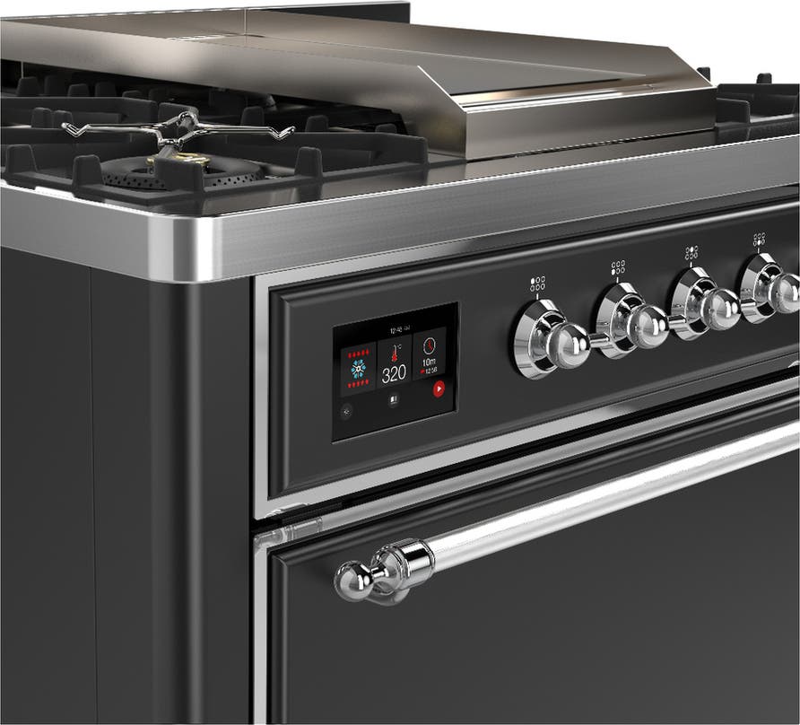 Ilve UM36FQNR3MGC Matte Graphite With Chrome Trim, Natural Gas