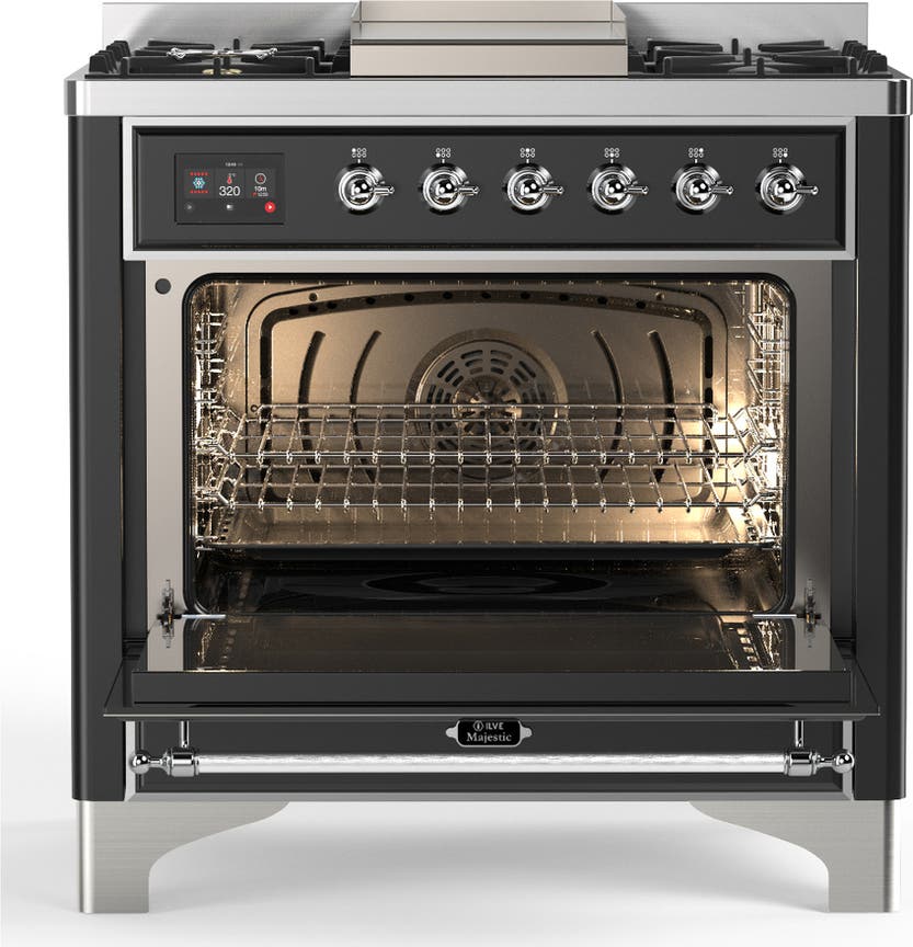 Ilve UM36FQNR3MGCLP Matte Graphite With Chrome Trim, Liquid Propane