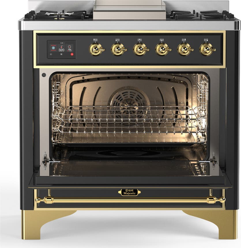 Ilve UM36FQNR3MGG Matte Graphite With Brass Trim, Natural Gas