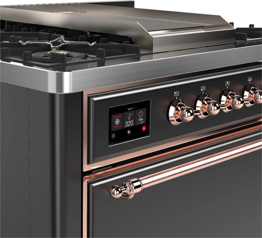 Ilve UM36FQNR3MGPLP Matte Graphite With Copper Trim, Liquid Propane