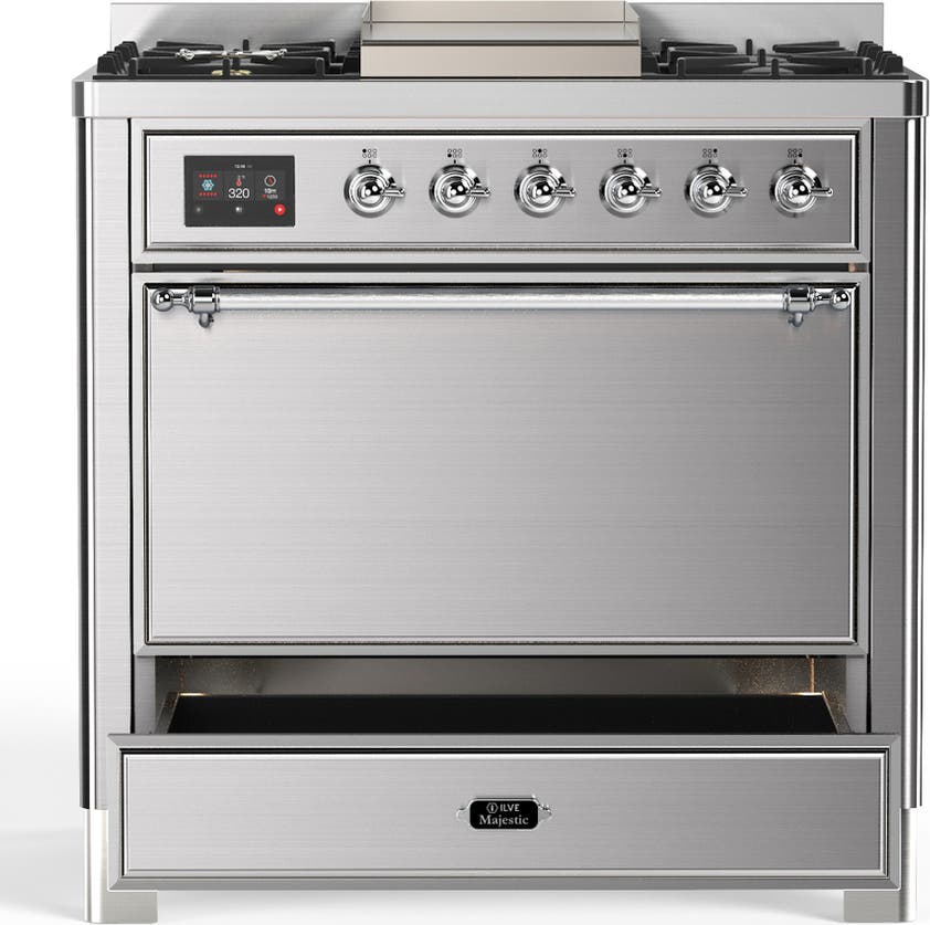 Ilve UM36FQNR3SSCLP Stainless Steel With Chrome Trim, Liquid Propane