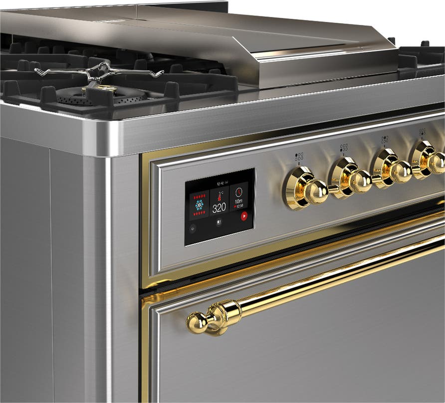 Ilve UM36FQNR3SSG Stainless Steel With Brass Trim, Natural Gas