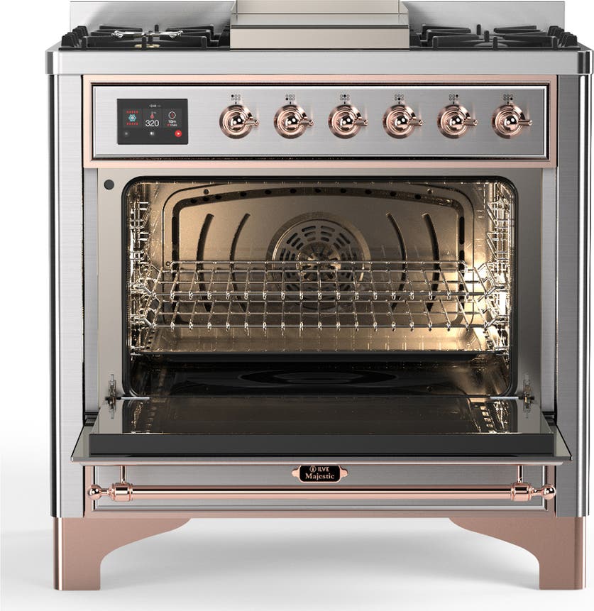Ilve UM36FQNR3SSPLP Stainless Steel With Copper Trim, Liquid Propane