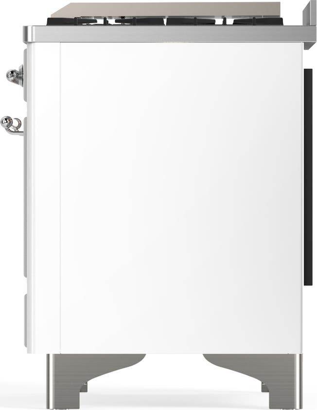 Ilve UM36FQNR3WHCLP White With Chrome Trim, Liquid Propane