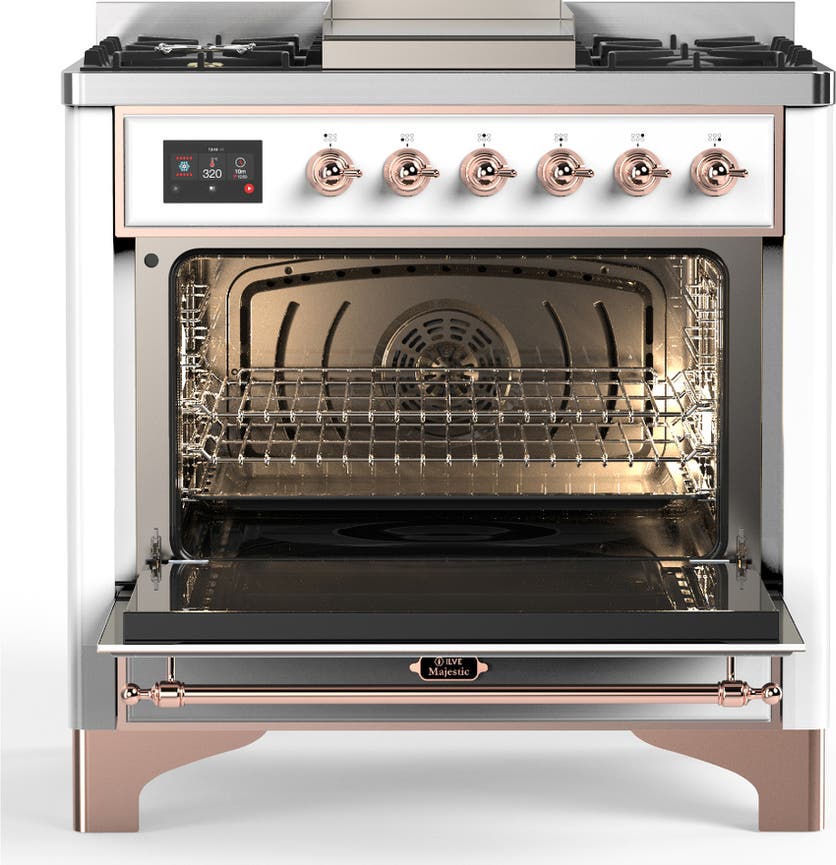 Ilve UM36FQNR3WHP White With Copper Trim, Natural Gas
