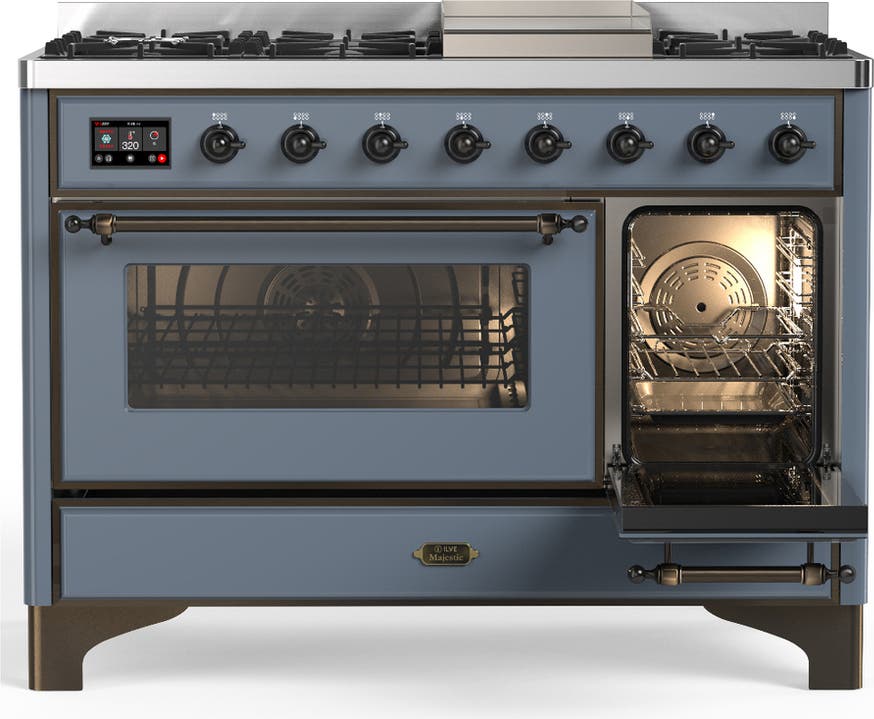 Ilve UM48FNR3BGBLP Blue Grey With Burnished Trim, Liquid Propane