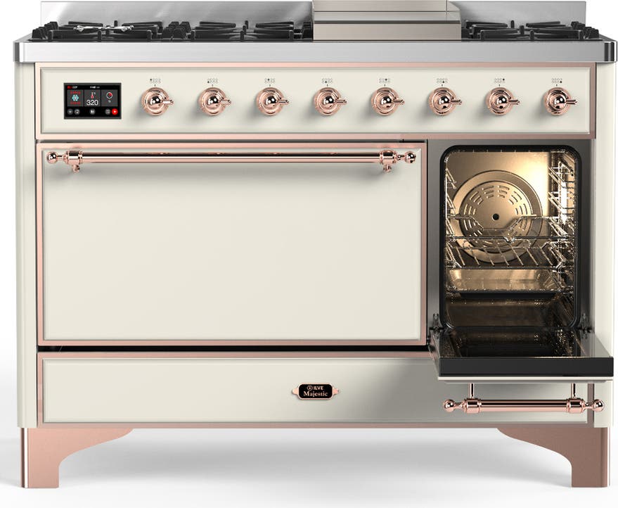 Ilve UM48FQNR3AWP Antique White With Copper Trim, Natural Gas