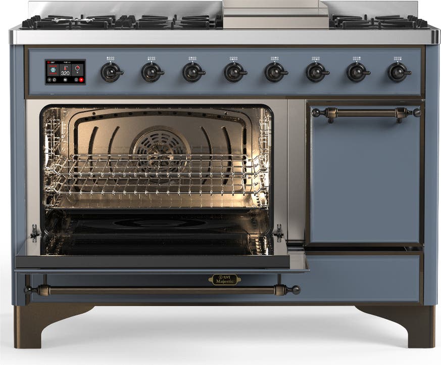 Ilve UM48FQNR3BGB Blue Grey With Burnished Trim, Natural Gas