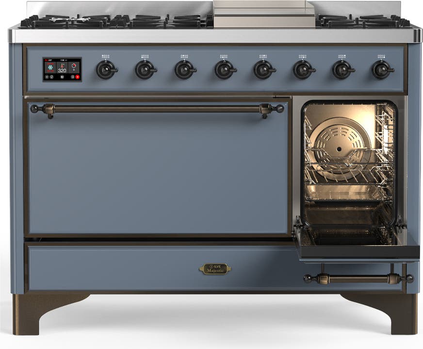 Ilve UM48FQNR3BGB Blue Grey With Burnished Trim, Natural Gas