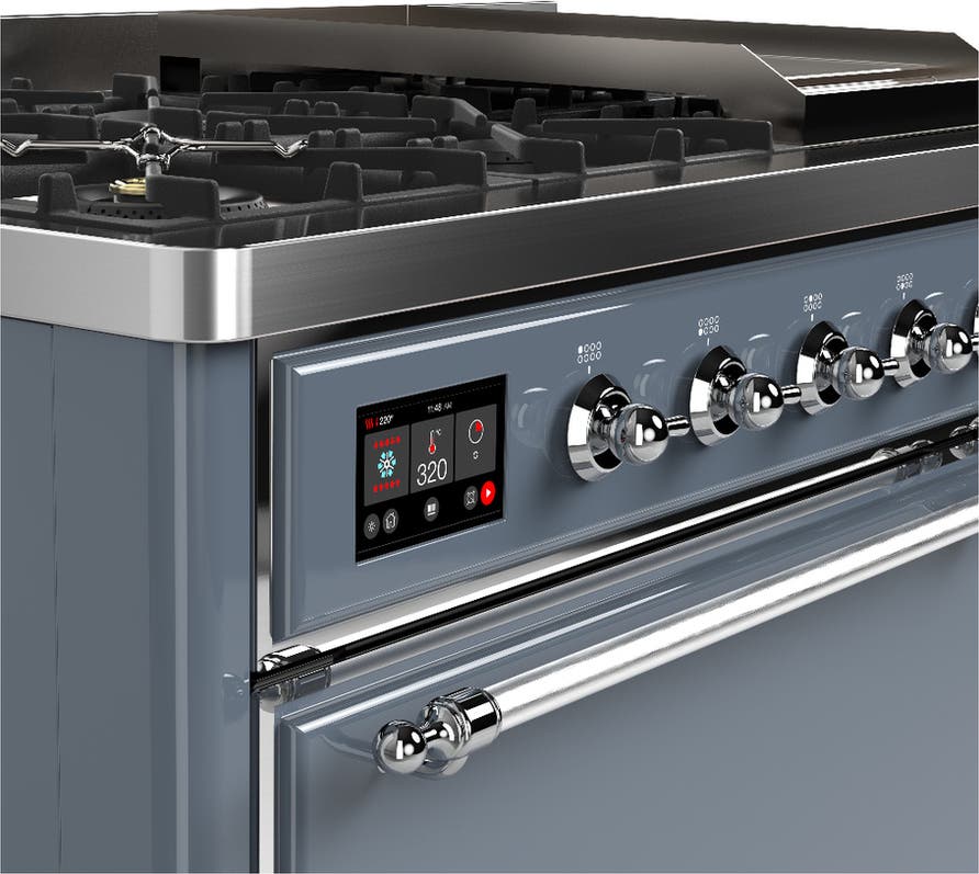 Ilve UM48FQNR3BGCLP Blue Grey With Chrome Trim, Liquid Propane
