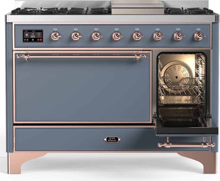 Ilve UM48FQNR3BGPLP Blue Grey With Copper Trim, Liquid Propane