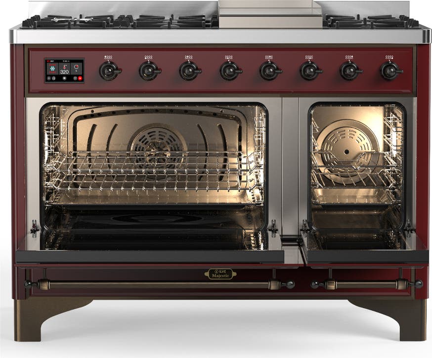 Ilve UM48FQNR3BUB Burgundy With Burnished Trim, Natural Gas