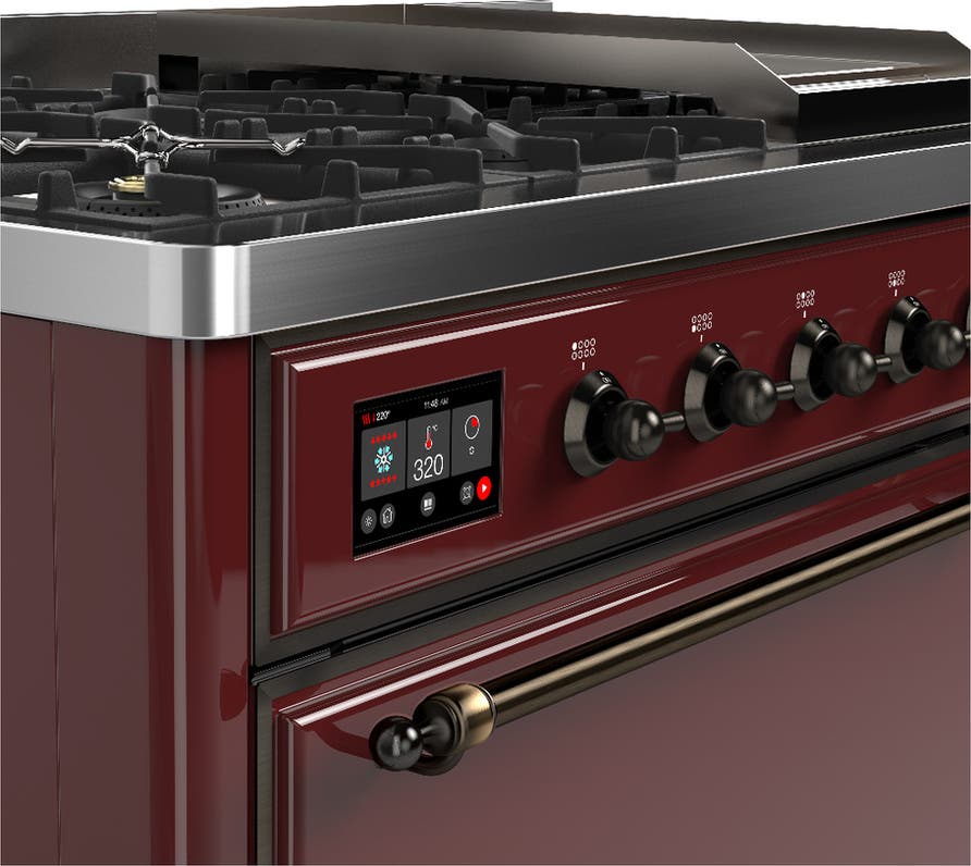Ilve UM48FQNR3BUB Burgundy With Burnished Trim, Natural Gas