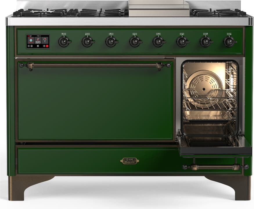 Ilve UM48FQNR3EGB Emerald Green With Burnished Trim, Natural Gas