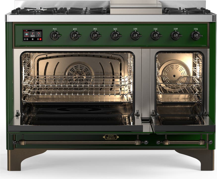 Ilve UM48FQNR3EGBLP Emerald Green With Burnished Trim, Liquid Propane