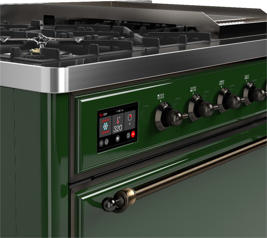 Ilve UM48FQNR3EGBLP Emerald Green With Burnished Trim, Liquid Propane