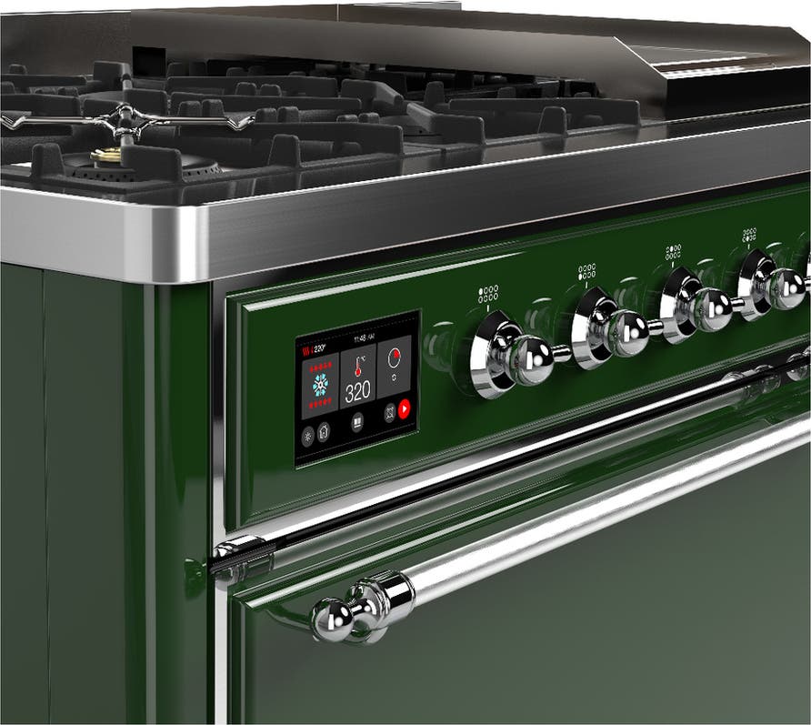 Ilve UM48FQNR3EGCLP Emerald Green With Chrome Trim, Liquid Propane