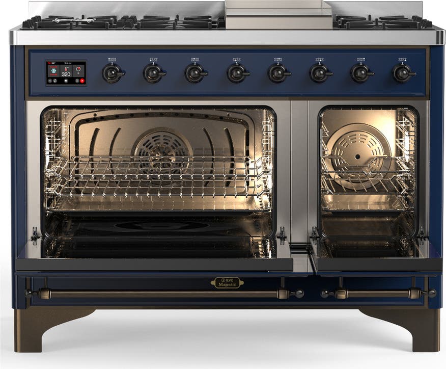 Ilve UM48FQNR3MBBLP Midnight Blue With Burnished Trim, Liquid Propane