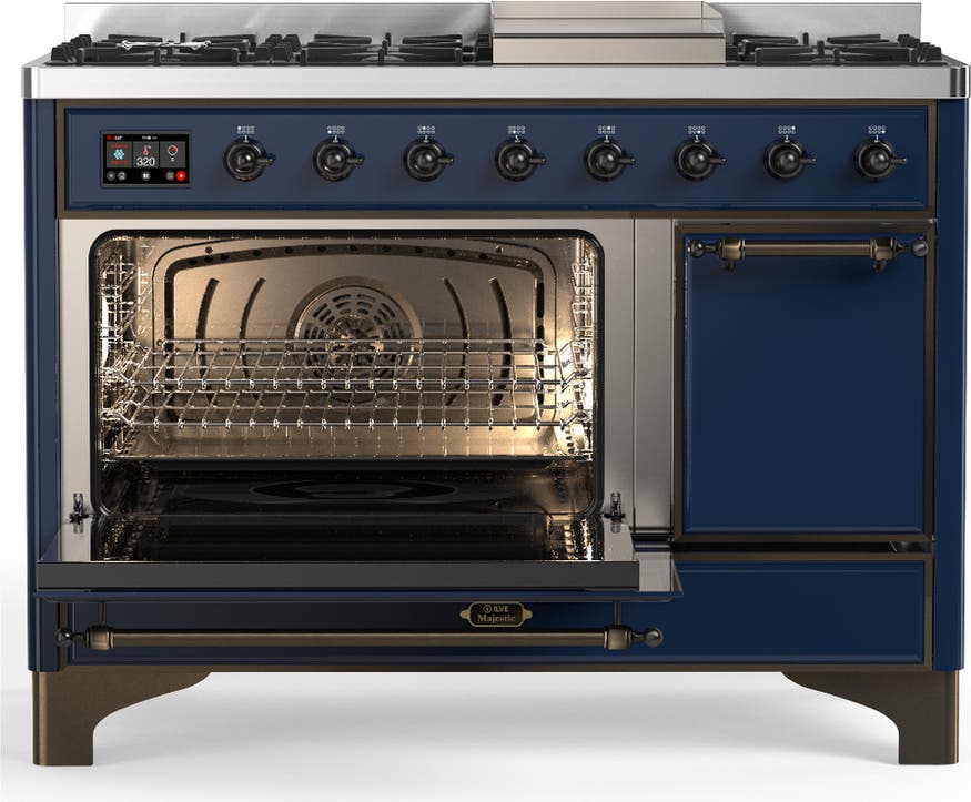 Ilve UM48FQNR3MBBLP Midnight Blue With Burnished Trim, Liquid Propane
