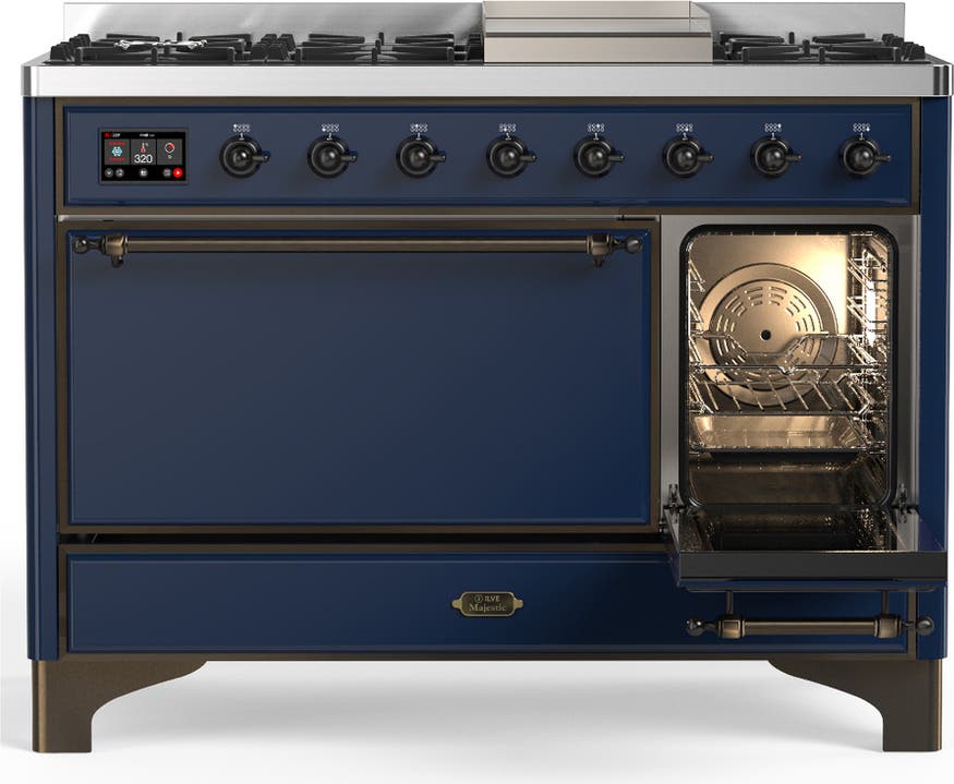Ilve UM48FQNR3MBBLP Midnight Blue With Burnished Trim, Liquid Propane